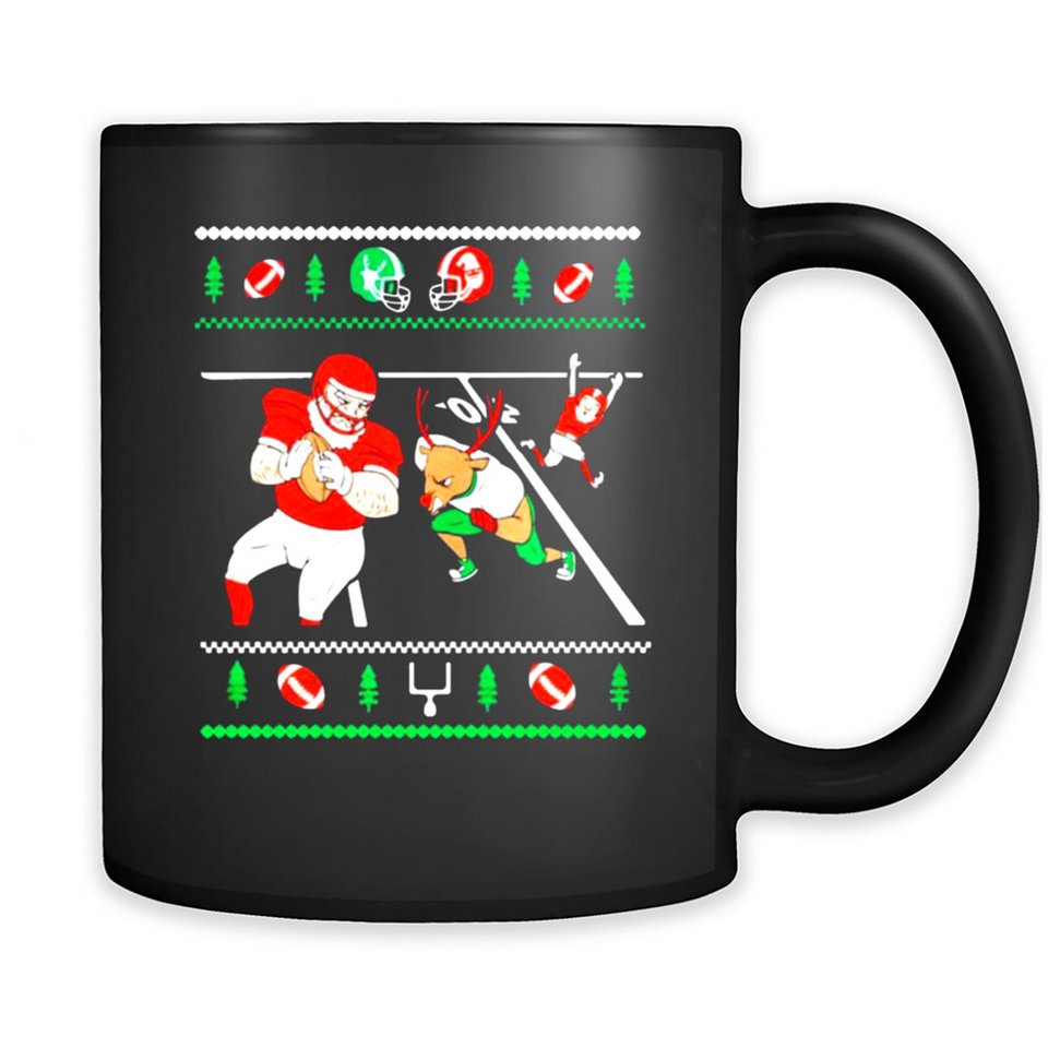 Santa vs Deer Football Ugly Christmas PINGPONG