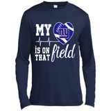 New York Giants Football My Heart is on that Field - Canvas Long Sleeve T-Shirt