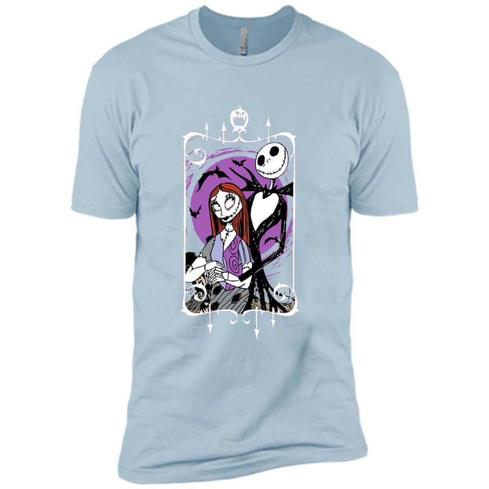 Disney Nightmare Before Christmas Jack And Sally T-Shirt - Premium Short Sleeve T-Shirt