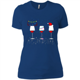 Christmas Red Wine Funny Merry Xmas Sweatshirt - Ladies' Boyfriend T-Shirt