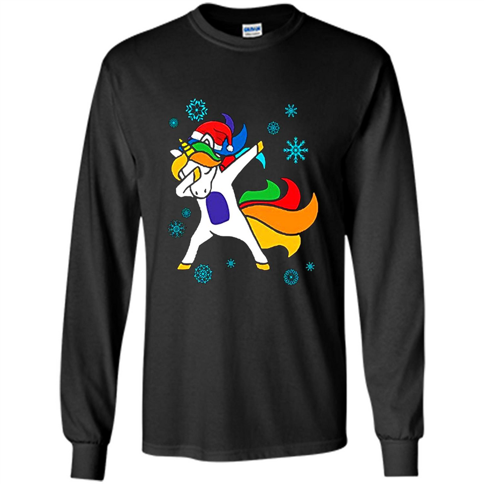 Christmas Dabbing Unicorn - Long Sleeve T-Shirt