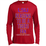 Reasons to be a LSU Tigers Fan Complete List on Back - Funny - Canvas Long Sleeve T-Shirt