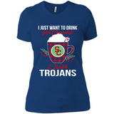 I Just Want To Drink Hot Chocolate & Watch USC Trojans Ugly Christmas Sweater PINGPONG