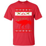Dinosaur and Santa Clause Ugly Christmas Sweater - Shirt
