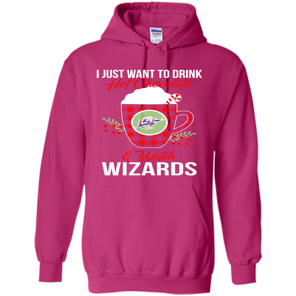 I Just Want To Drink Hot Chocolate & Watch Washington Wizards Ugly Christmas Sweater PINGPONG