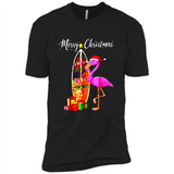Flamingo Christmas Shirt, Merry Christmas Shirt , Flamingo - Premium Short Sleeve T-Shirt