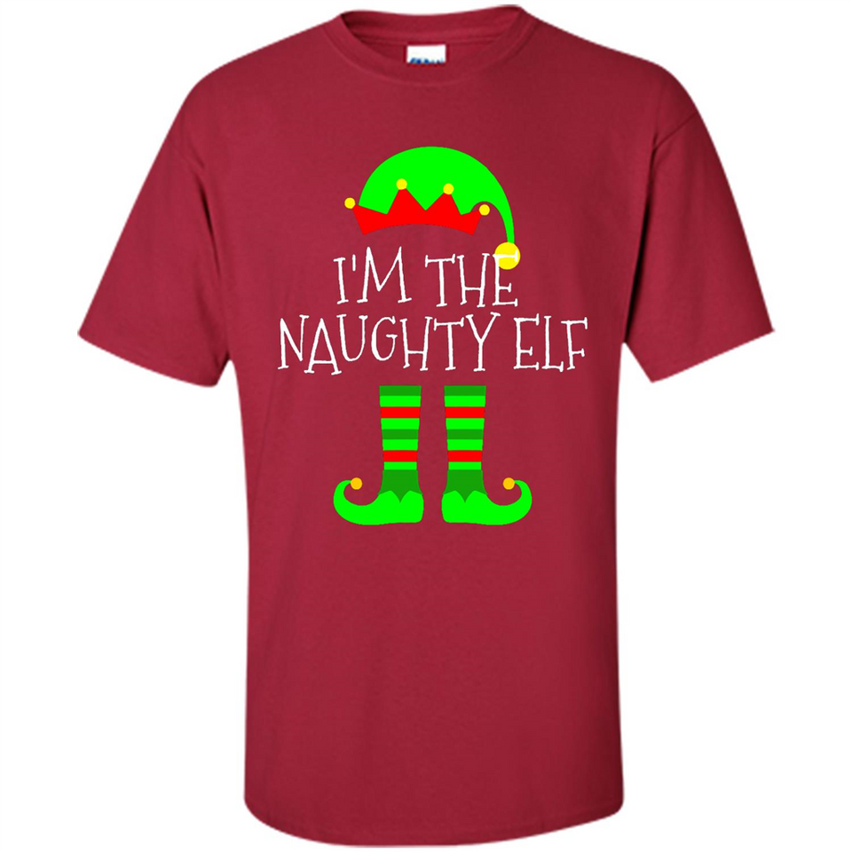 Matching Family Christmas Shirt Funny I'm The Naughty Elf Black mugs PINGPONG - Shirt