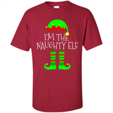 Matching Family Christmas Shirt Funny I'm The Naughty Elf Black mugs PINGPONG - Shirt