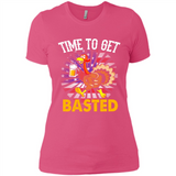 Time To Get Basted Funny Turkey Beer Thanksgiving - Ladies' Boyfriend T-Shirt