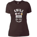 Chili Cookoff Funny T-shirt Chili And Beer - Ladies' Boyfriend T-Shirt