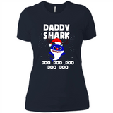 Daddy Shark Costume Reindeer Funny Christmas T-Shirt - Ladies' Boyfriend T-Shirt