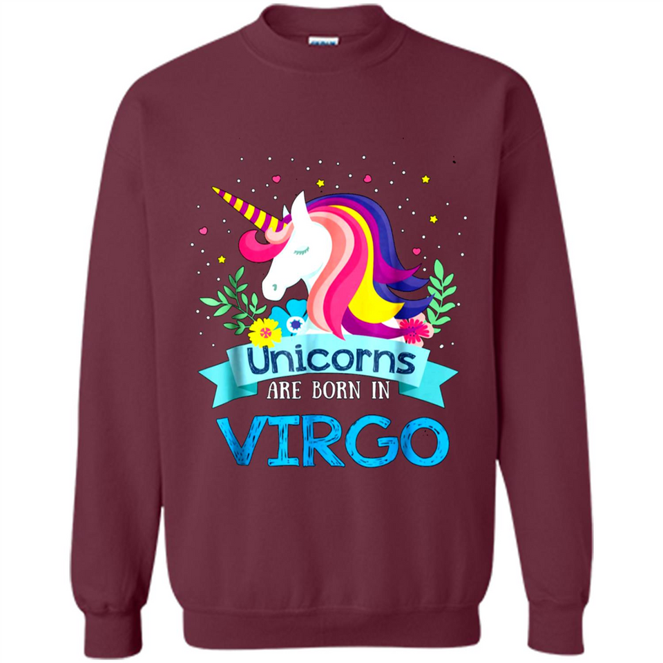 Unicorns are born in Virgo Birthday Rainbow Gift Ladies Custom