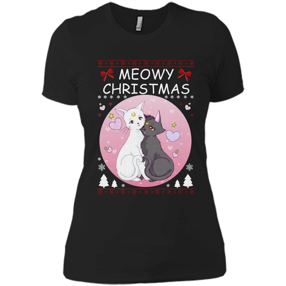 Sailor Moon Yin Yang Cat Love Ugly Christmas Sweater - Ladies' Boyfriend T-Shirt