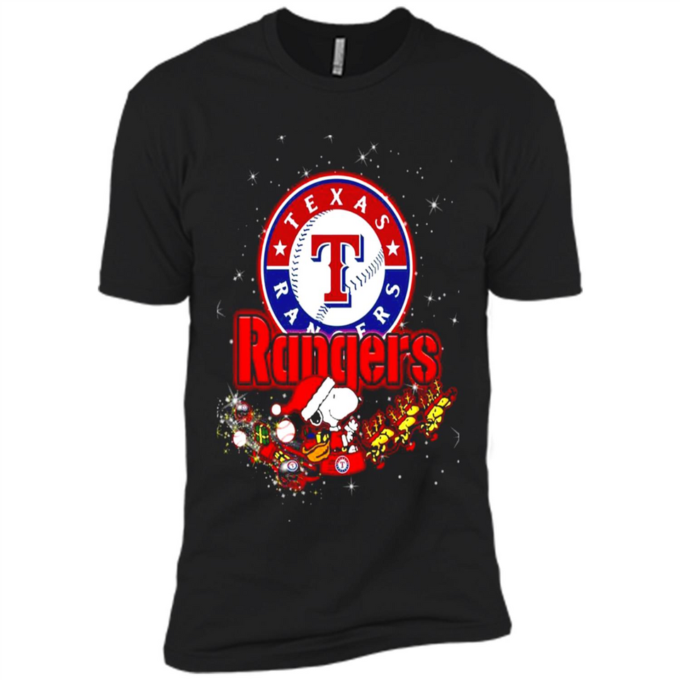 Snoopy Christmas Texas Rangers - Premium Short Sleeve T-Shirt