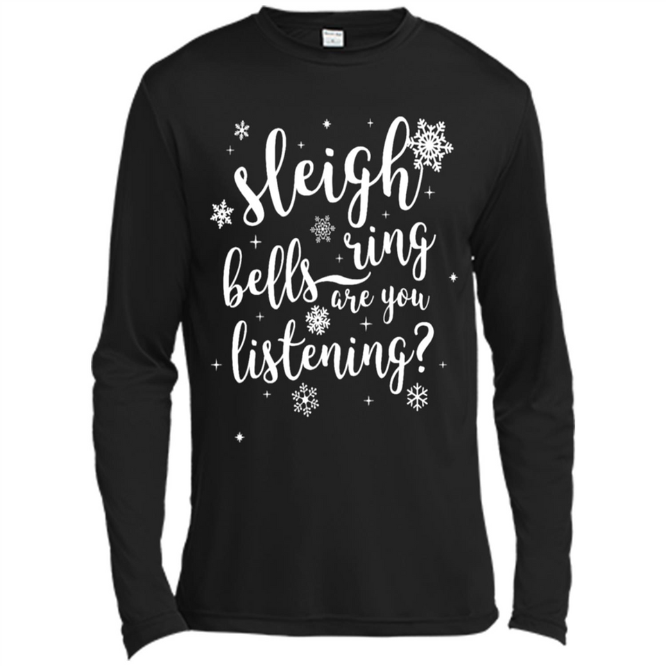 Sleigh Bells Ring Are You Listening Christmas Carol - Canvas Long Sleeve T-Shirt
