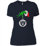 Amazing tee Oakland Raiders Glitter Grinch Monogram Ornament Christmas Gift - Ladies' Boyfriend T-Shirt