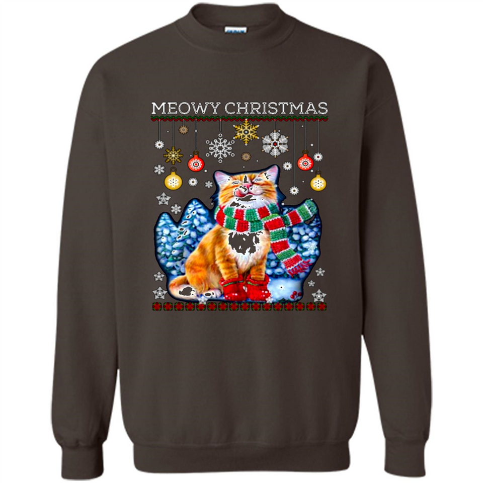 Meowy Christmas Ugly Funny Cats Lover PINGPONG