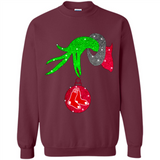 GRINCH HAND HOLDING BOSTON RED SOX GLITTER CHRISTMAS PINGPONG
