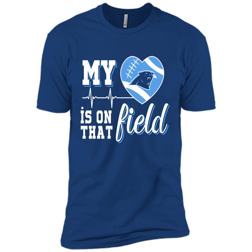 Carolina Panthers Football My Heart is on that Field - Premium Short Sleeve T-Shirt
