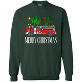 Firetruck Santa Sleigh Merry Christmas Firefighter - Sweatshirt