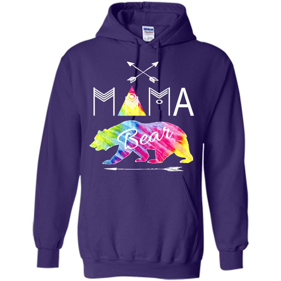 Mama Bear Shirt Tie Dye Family Vacation & Camping Tee - Hoodie