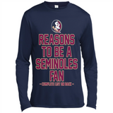 Reasons to be a Florida State Seminoles Fan Complete List on Back - Canvas Long Sleeve T-Shirt
