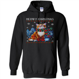 Christmas Ugly Sweater Cat With Christmas Meowy Chritstmas - Hoodie