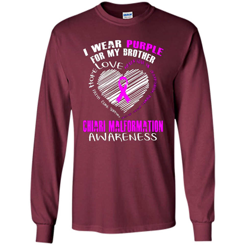 I Wear Purple For My Brother Chiari Malformation - Long Sleeve T-Shirt