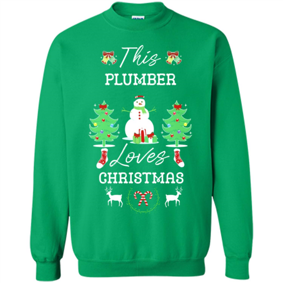 This Plumber Loves Christmas Tree Shirt with Snowman