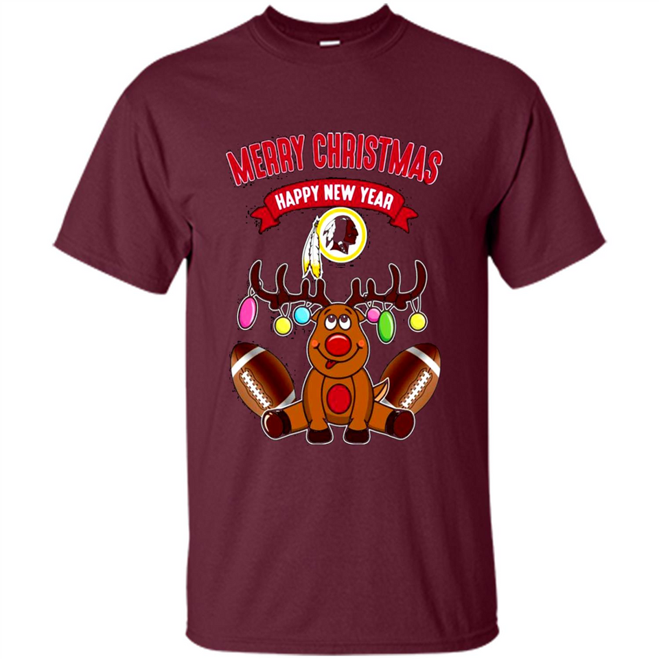 Washington Redskins NFL Reindeer Funny Merry Christmas And Happy New Year