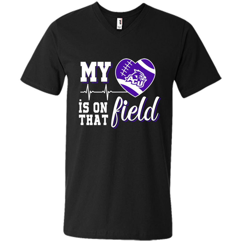 Abilene Christian Wildcats Football My Heart is on that Field - Men's V-Neck