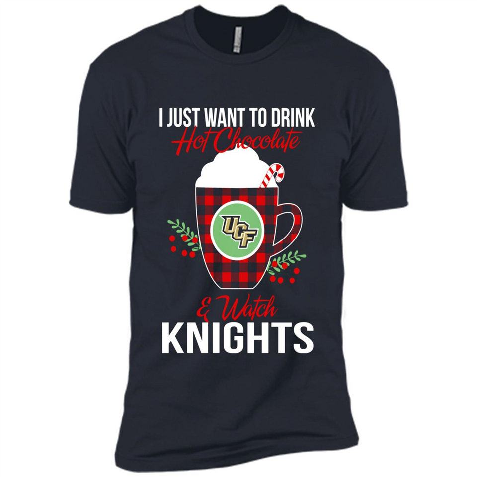 I Just Want To Drink Hot Chocolate & Watch UCF Knights Ugly Christmas Sweater PINGPONG