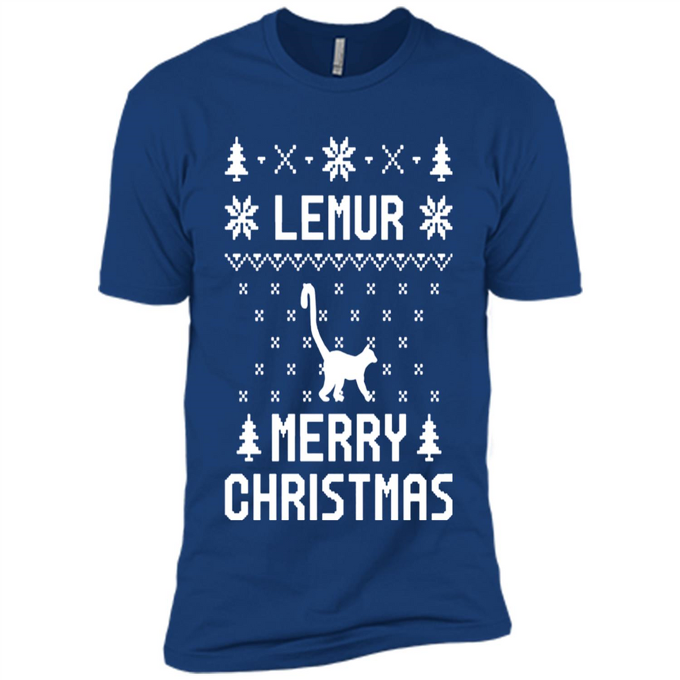 Vintage Tee For Women Men Graphic Shirts Lemur Ugly Christmas Sweater - Premium Short Sleeve T-Shirt