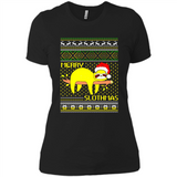 Merry Slothmas Sloth Christmas Sweater PINGPONG - Ladies' Boyfriend T-Shirt
