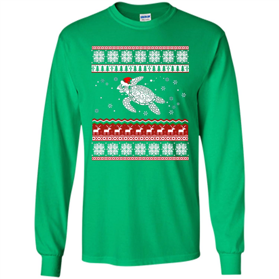 Sea Turtle Ugly Christmas T-Shirt - Long Sleeve T-Shirt