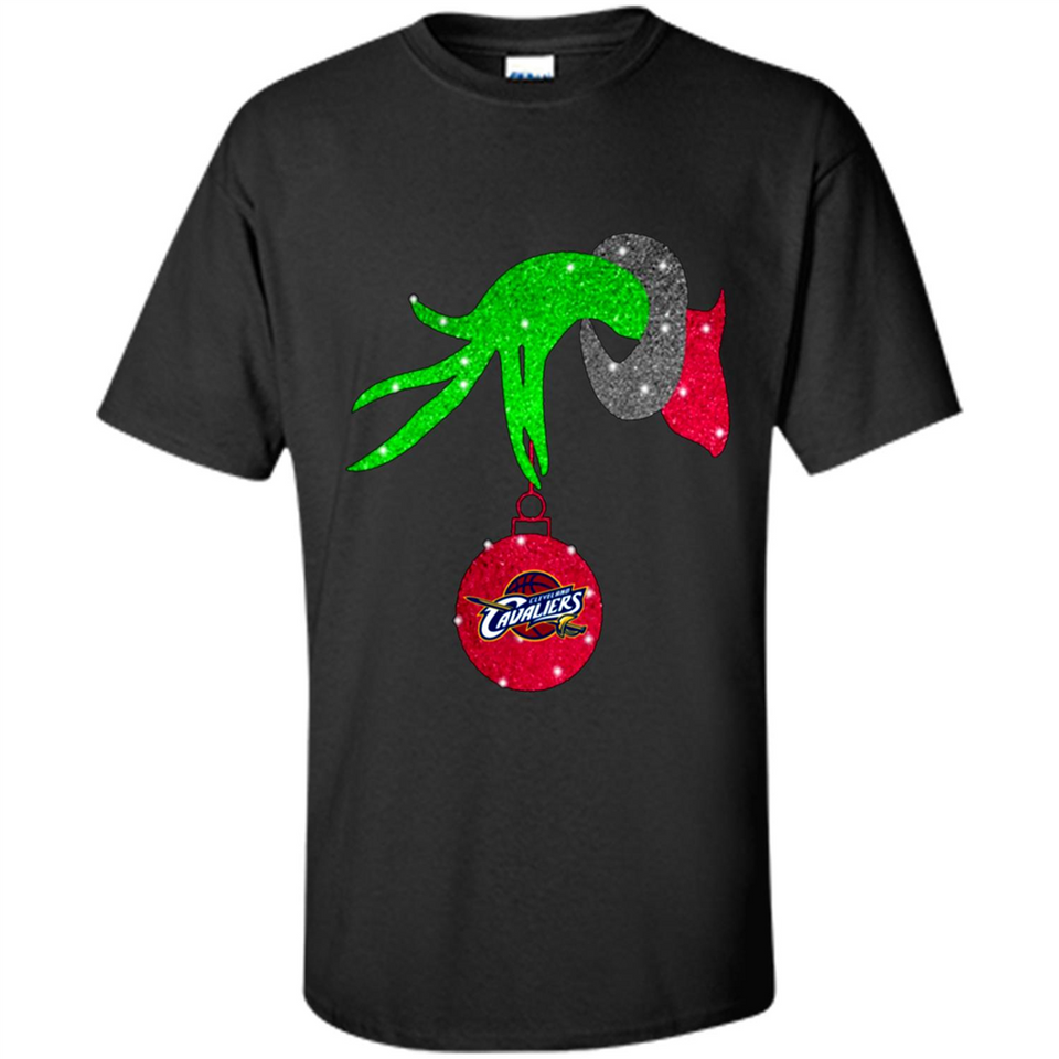 GRINCH HAND HOLDING CLEVELAND CAVALIERS GLITTER CHRISTMAS PINGPONG