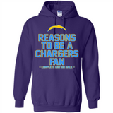 Reasons to be a Los Angeles Chargers Fan Complete List on Back - Hoodie