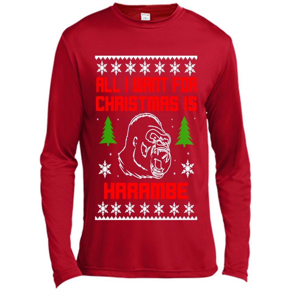 All I Want For Christmas Is HarambeT Rex Attack Reindeer ugly sweater PINGPONG