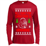 All I Want For Christmas Is HarambeT Rex Attack Reindeer ugly sweater PINGPONG