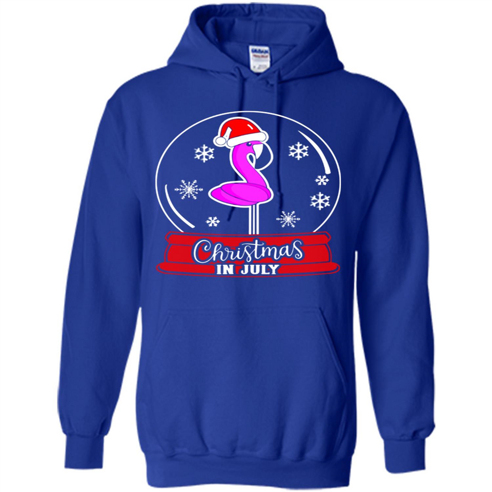 Christmas In July Flamingo Snow Globe Santa Hat - Hoodie