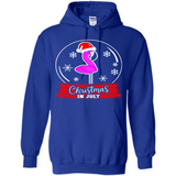 Christmas In July Flamingo Snow Globe Santa Hat - Hoodie