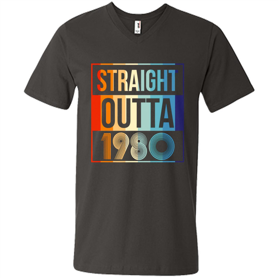 Retro Straight Outta 1980 38 Years Old - Men's V-Neck