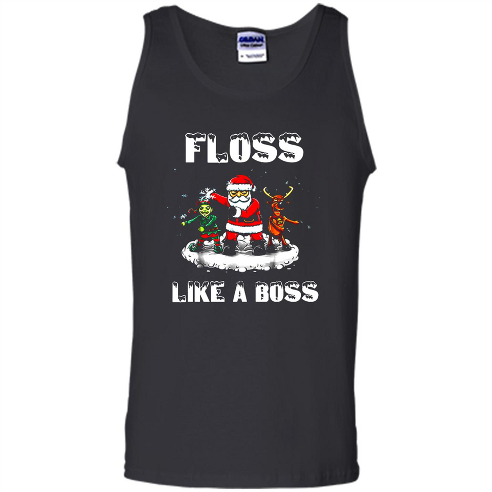 Floss Like A Boss Santa Flossing Dance Funny - Tank Top