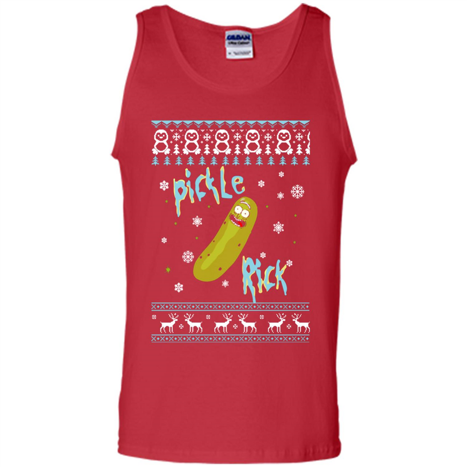 Rick and Morty Pickle Rick Ugly Christmas Sweater - Tank Top