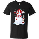 Cute Snowman drink Red Wine Christmas - Men's V-Neck