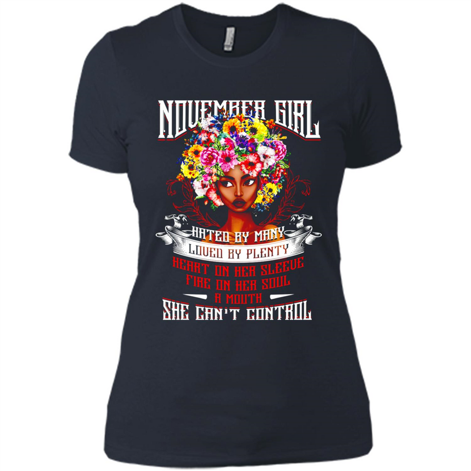 November Girl Flower - Ladies' Boyfriend T-Shirt