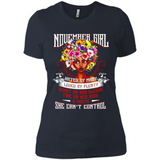 November Girl Flower - Ladies' Boyfriend T-Shirt