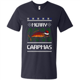 Santa Claus Carpmas Merry Carpmas Christmas Sweater PINGPONG - Men's V-Neck