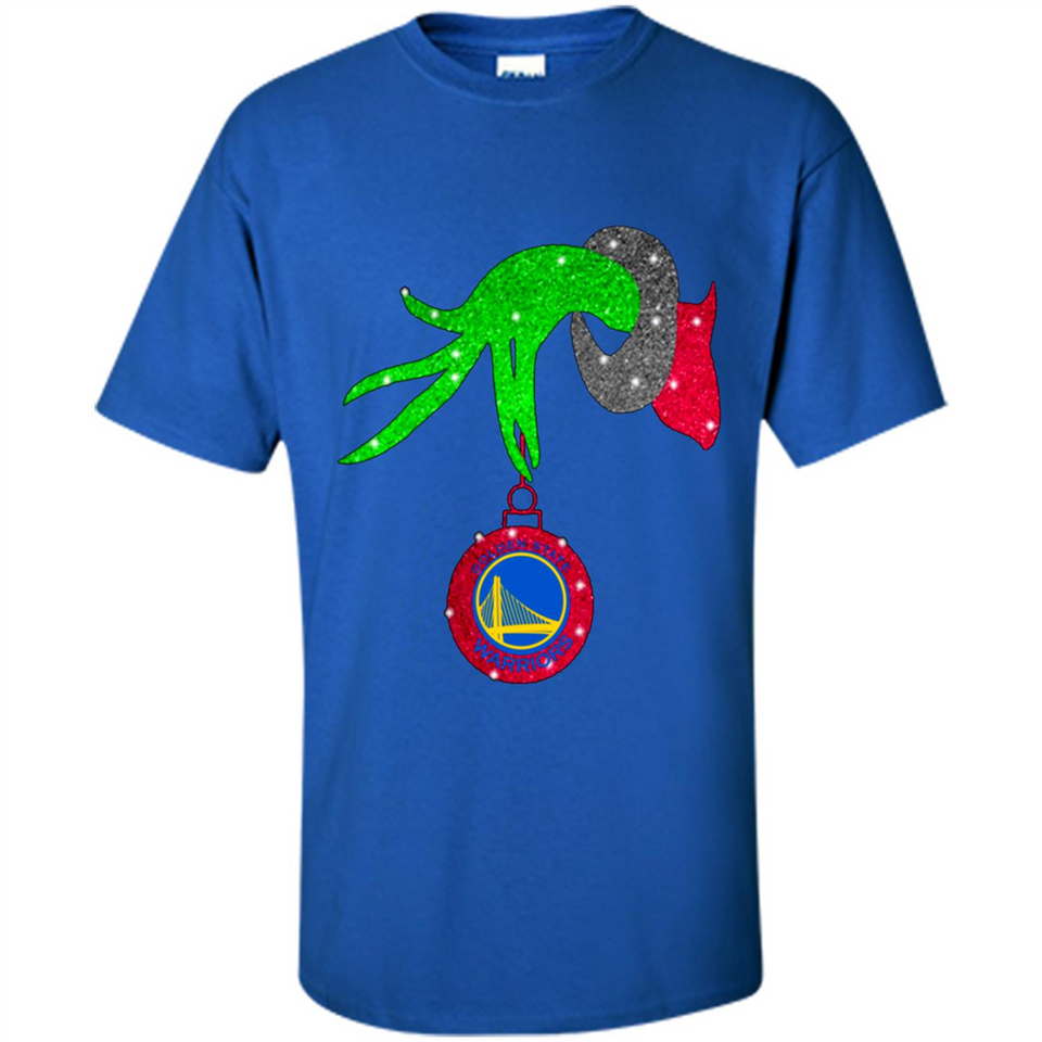 GRINCH HAND HOLDING GOLDEN STATE WARRIORS GLITTER CHRISTMAS PINGPONG