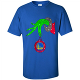 GRINCH HAND HOLDING GOLDEN STATE WARRIORS GLITTER CHRISTMAS PINGPONG